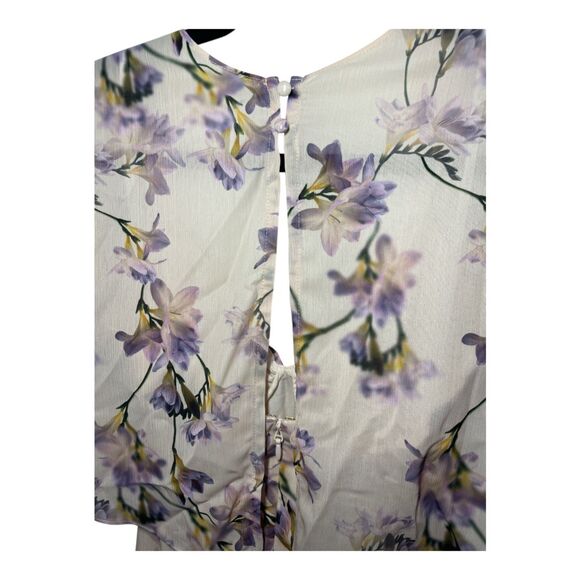 Club L London Floral Print Plunge-Neck Maxi Dress w/ High Front Split | US 4 - Picture 10 of 11